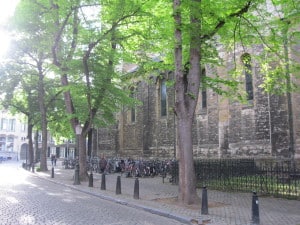 Outside Maastricht University’s business school—our home-away-from-home.