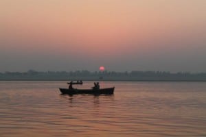 Sunrise at the Ganges river