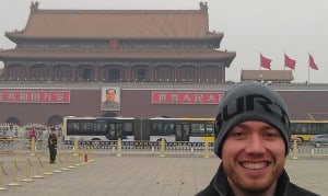 Standing in front of the Forbidden City in Tianamen Square. Amazing being feet away from where the Tianamen Square incident took place