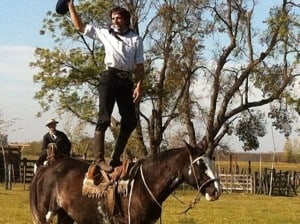 We went horseback riding through the country, then one of the gauchos decides to show off a bit.