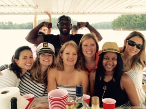 A group of 2017 EvMBAs enjoying Boat Day on September 12, 2015 at Lake Allatoona. 