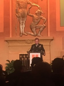 LTG (Ret) Keen speaks at the Hope for Homelessness Dinner at Atlanta's Fox Theater.