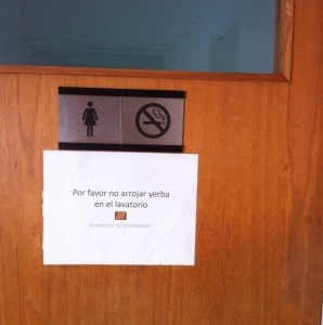 A sign that it’s not Atlanta any more. Leave your yerba mate at the door!