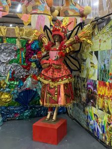 A Carnival costume produced by the students of the samba school