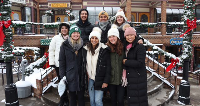 Goizueta MBA students enjoying downtown Breckenridge