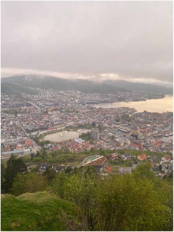 View from vantage point of the city of Bergen
