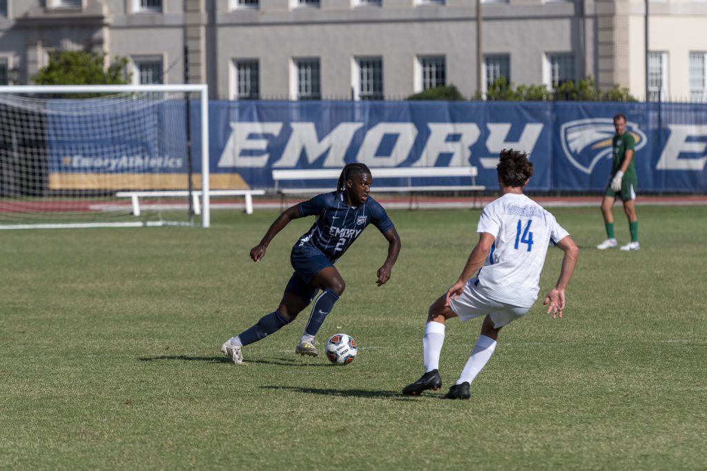 Thomas Toney 24MAF playing soccer for Emory University