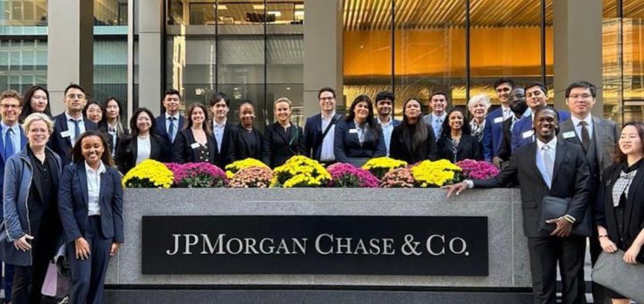 MAF cohort in front of JP Morgan Chase & Co. sign