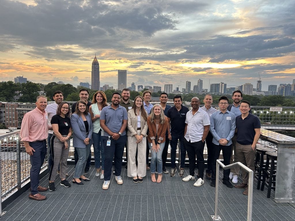 Program kickoff with the startup founders, corporate partners from Cox, and staff from the accelerator