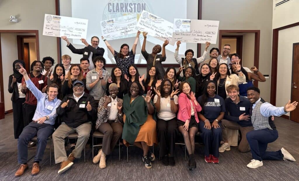 Instructors, student leaders, participants, and grantees gathered at the close of the Giving Ceremony.